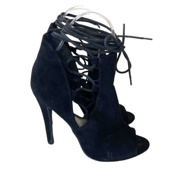 Qupid Lace-Up Heels - Picture 2 of 15